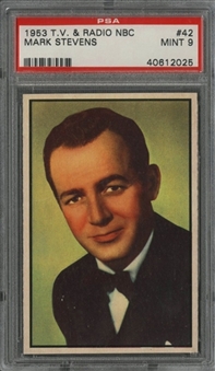 1953 Bowman "TV & Radio Stars of NBC" #42 Mark Stevens - PSA MINT 9 "1 of 1!"